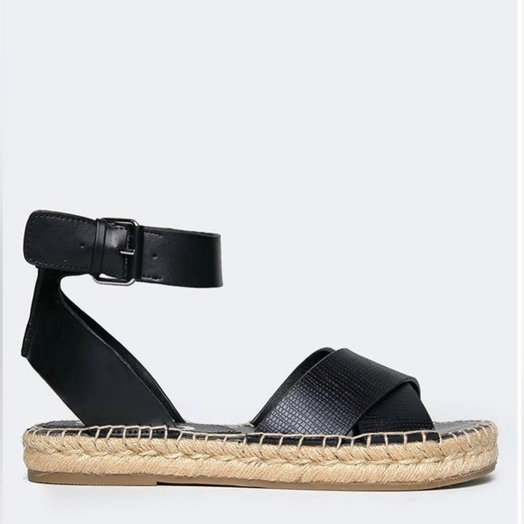 SAM EDELMAN Circus black Amber espadrille ankle straps‎ bucked sandals si… - Picture 1 of 9